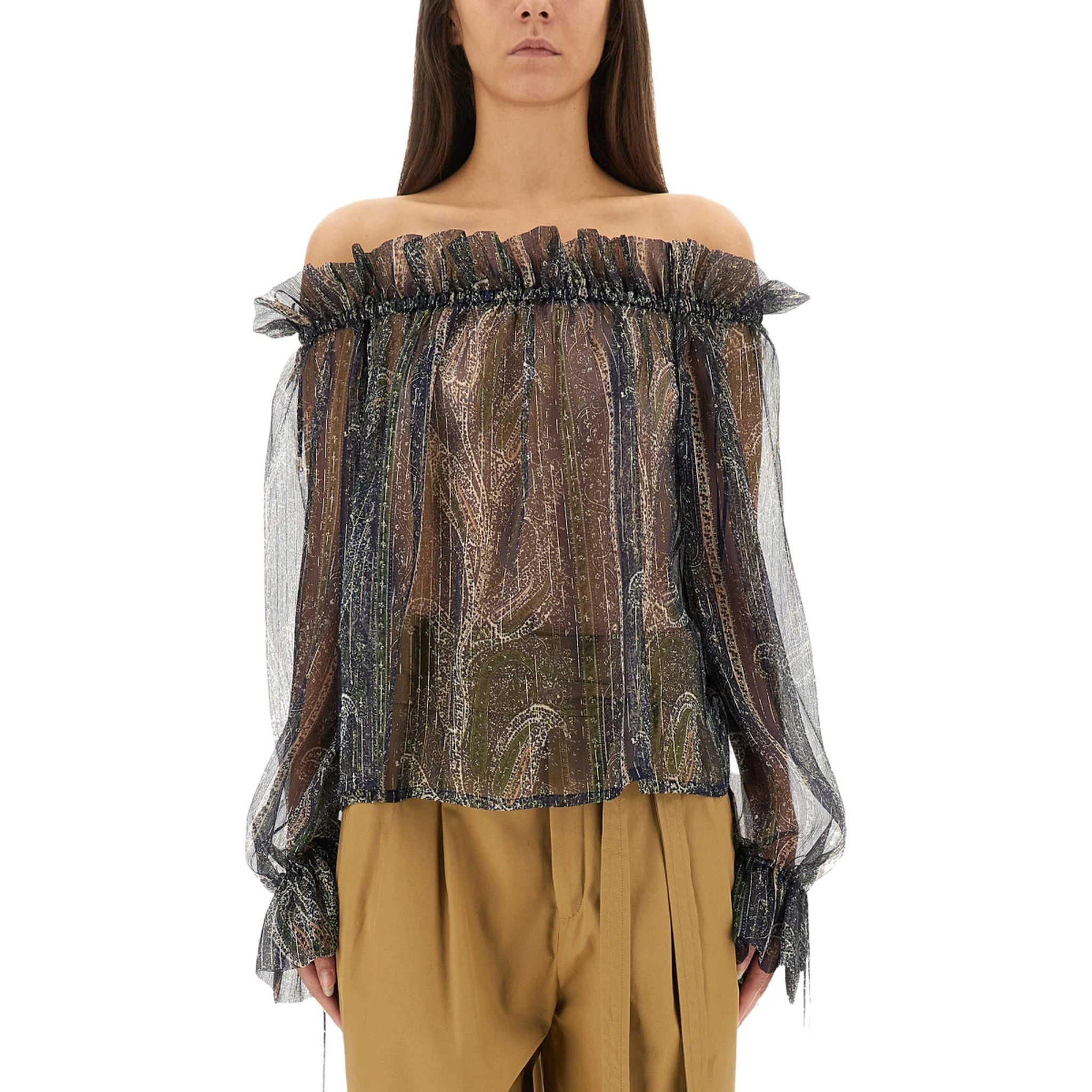 LUREX SILK CREPONNE TOP