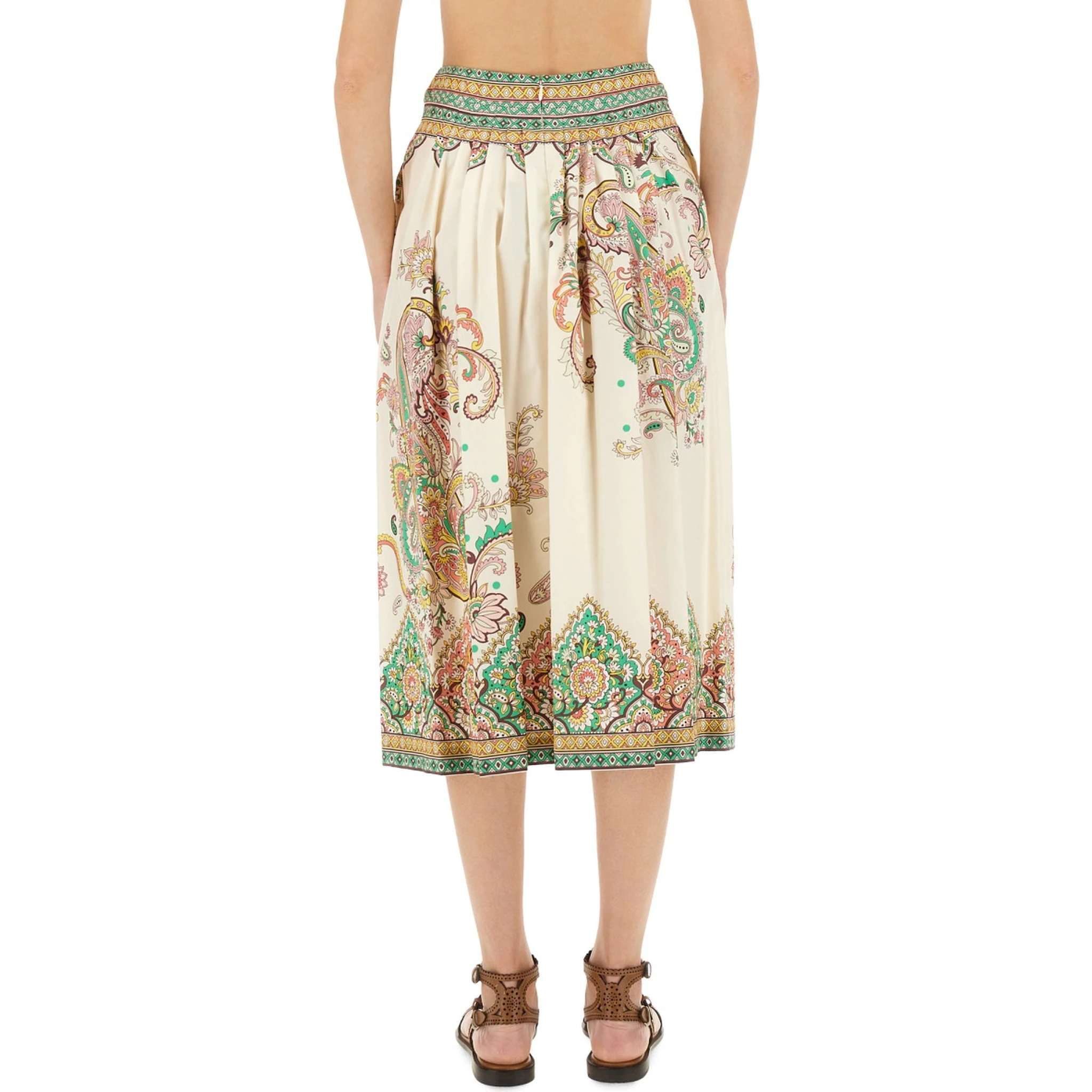 PAISLEY PRINT MIDI SKIRT