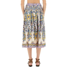 PAISLEY PRINT MIDI SKIRT