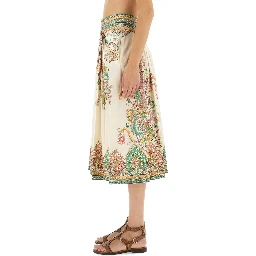 PAISLEY PRINT MIDI SKIRT