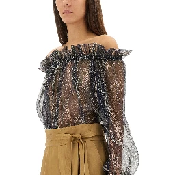 LUREX SILK CREPONNE TOP