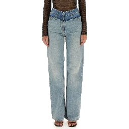 بنطلون جينز واسع