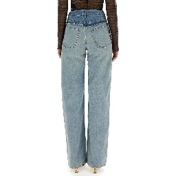 بنطلون جينز واسع