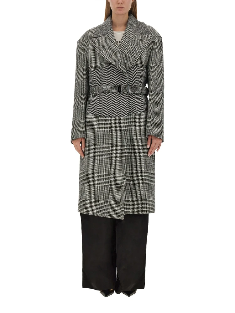 WOOL PATCHWORK COAT