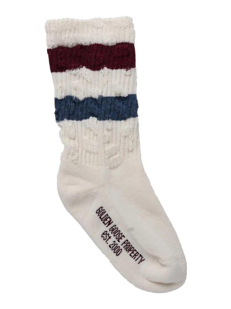 stripes distressed socks