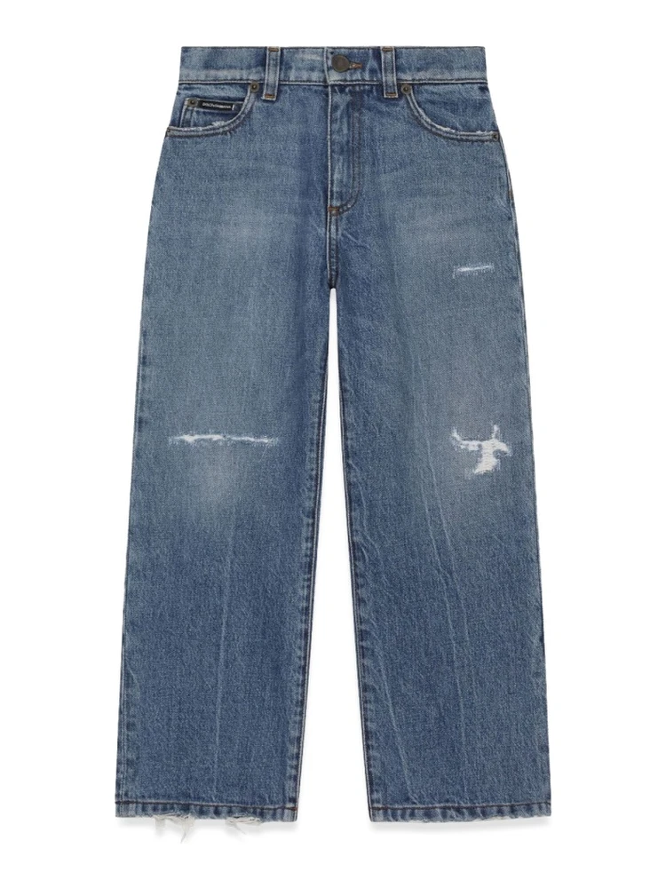 worn effect jeans