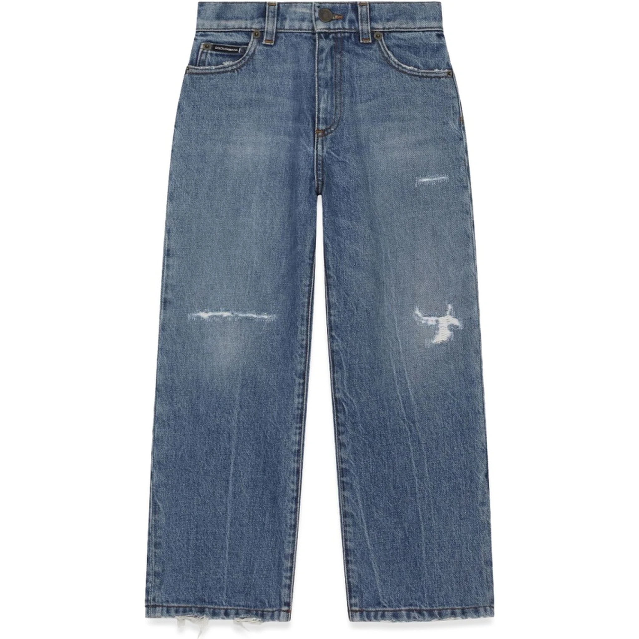 worn effect jeans