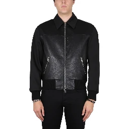 LEATHER BOMBER JACKET