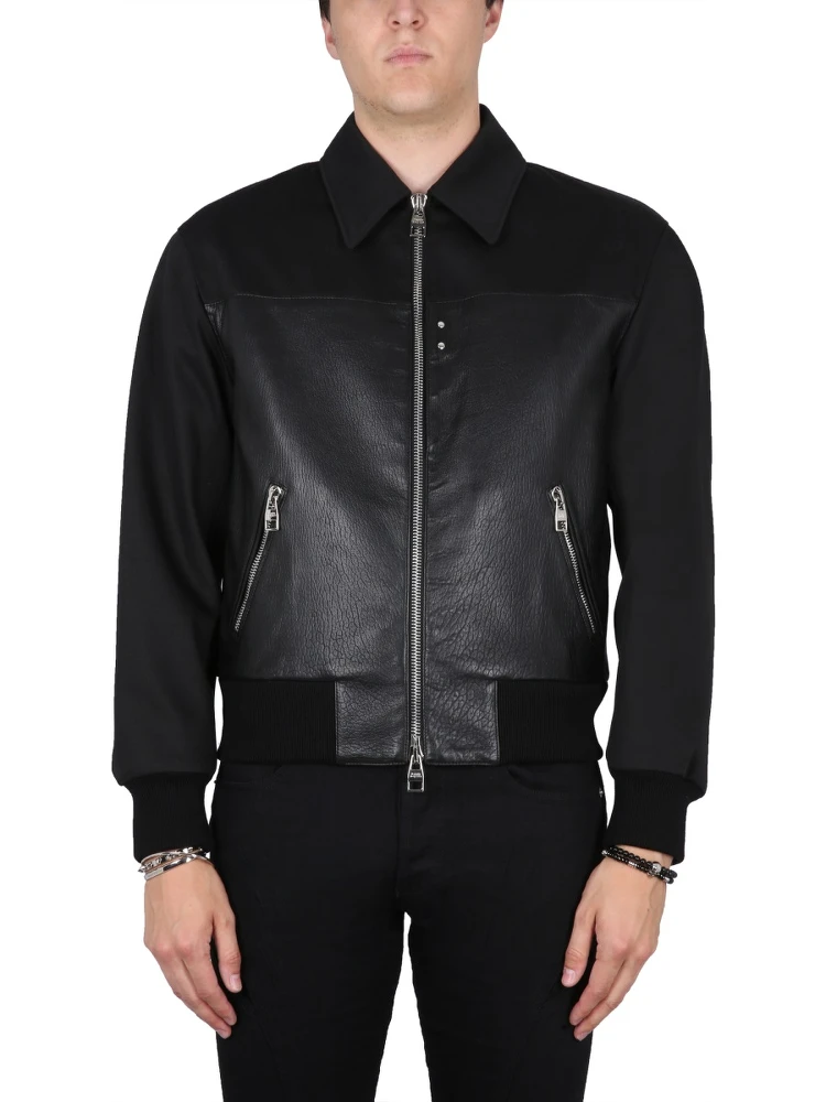 LEATHER BOMBER JACKET