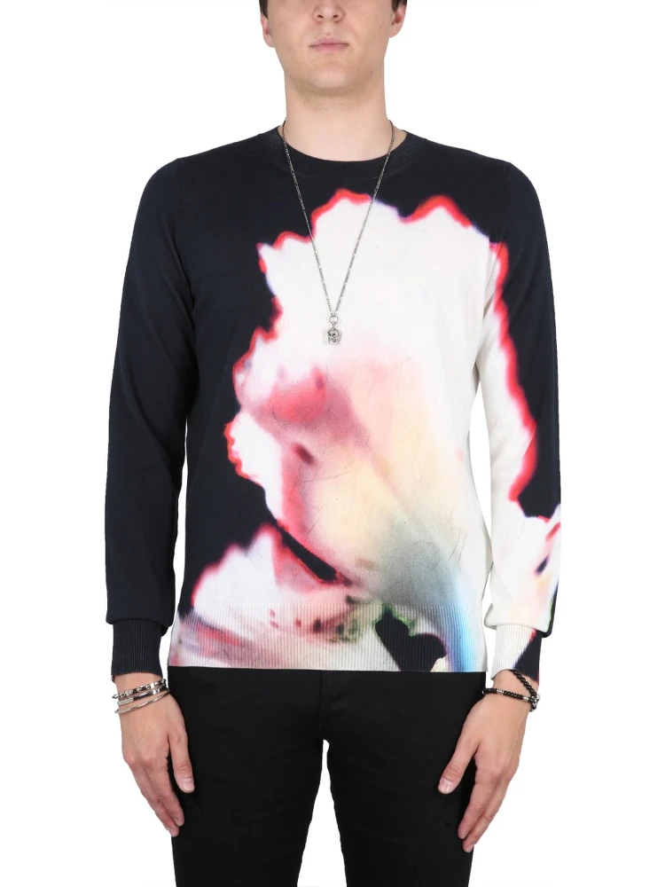 JERSEY WITH SOLARISED FLOWER PRINT