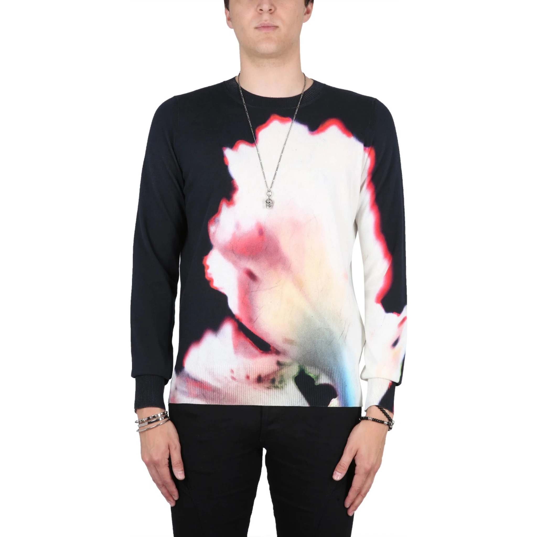 JERSEY WITH SOLARISED FLOWER PRINT