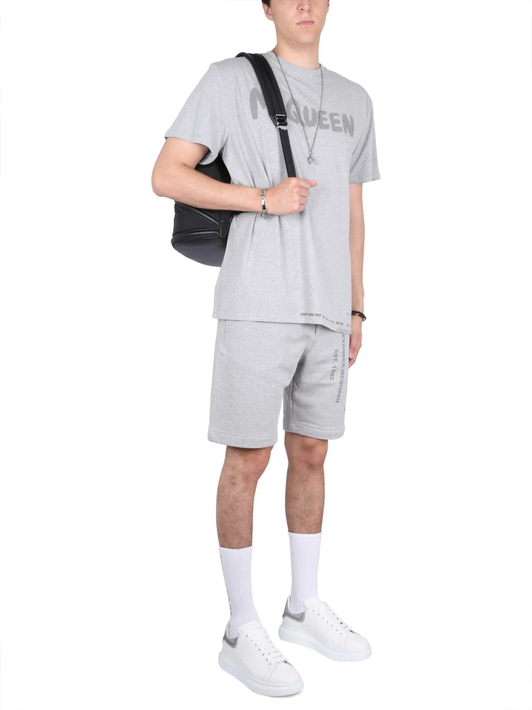 BERMUDA SHORTS WITH GRAFFITI LOGO PRINT alternative