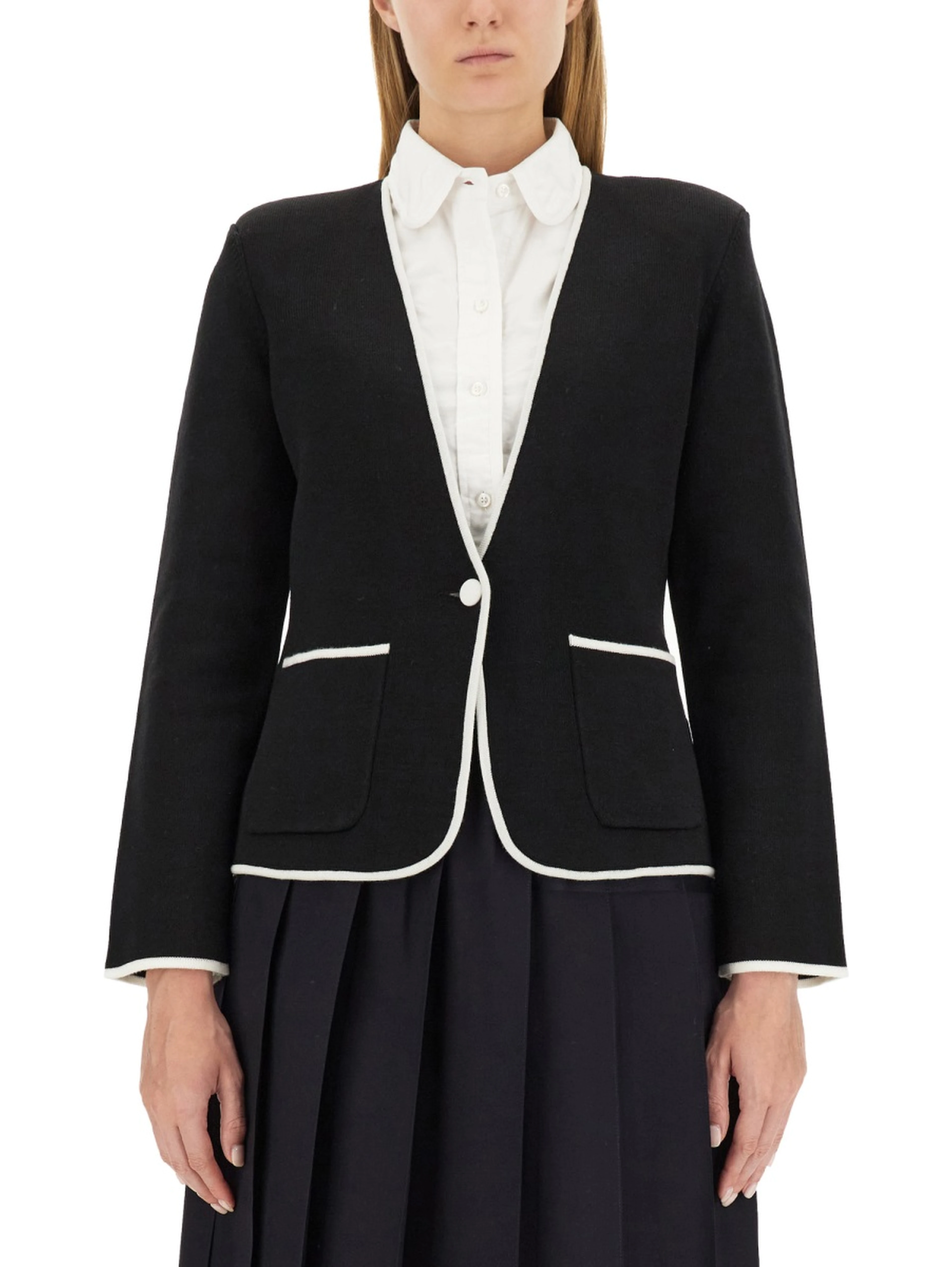 SINGLE-BREASTED COLLARLESS JACKET