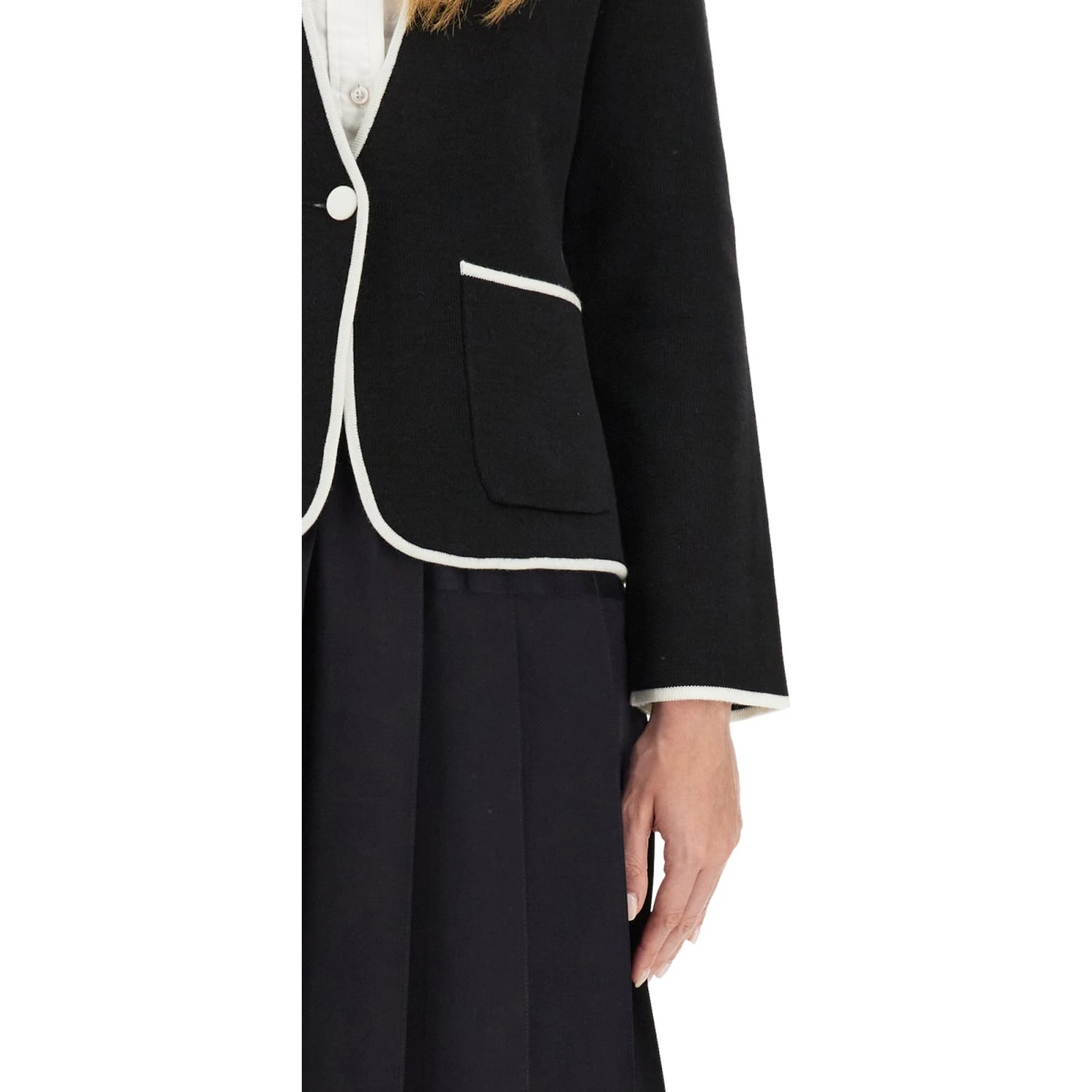 SINGLE-BREASTED COLLARLESS JACKET