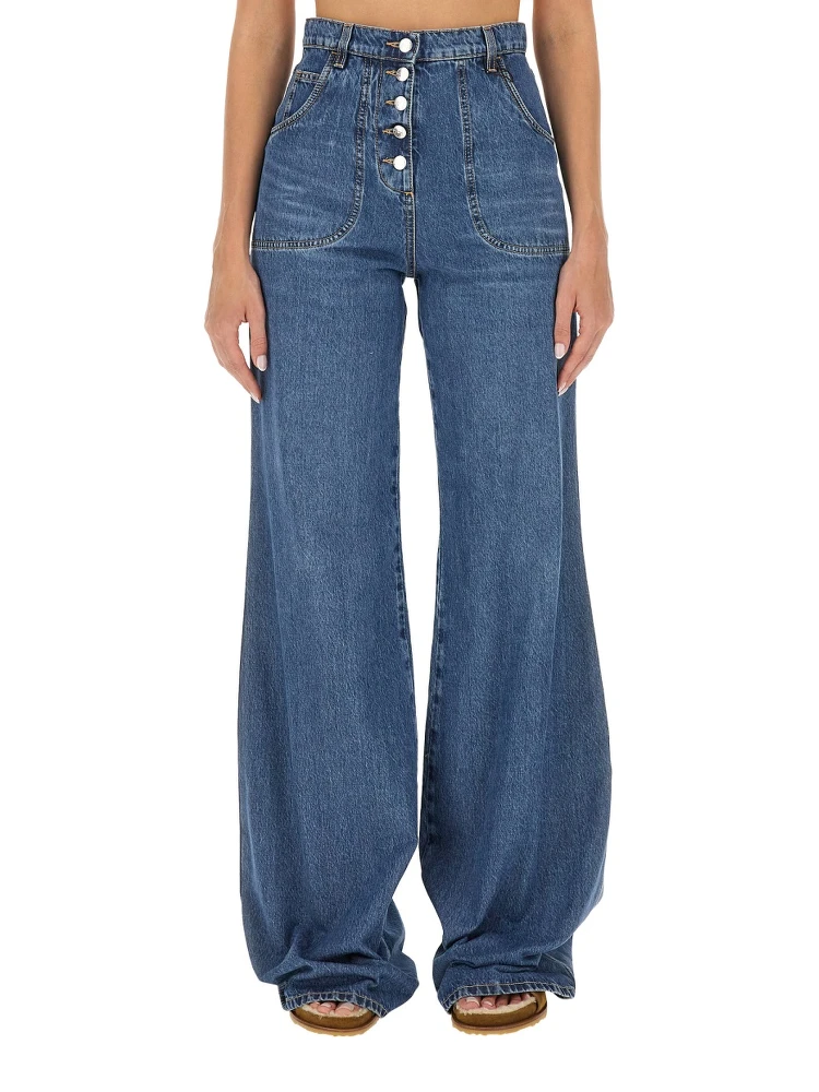 JEANS WITH FOLIAGE POCKETS