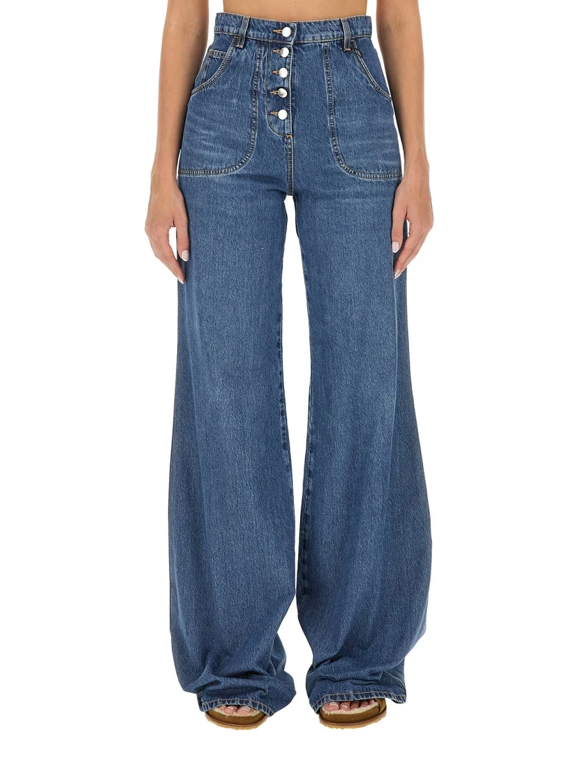JEANS WITH FOLIAGE POCKETS