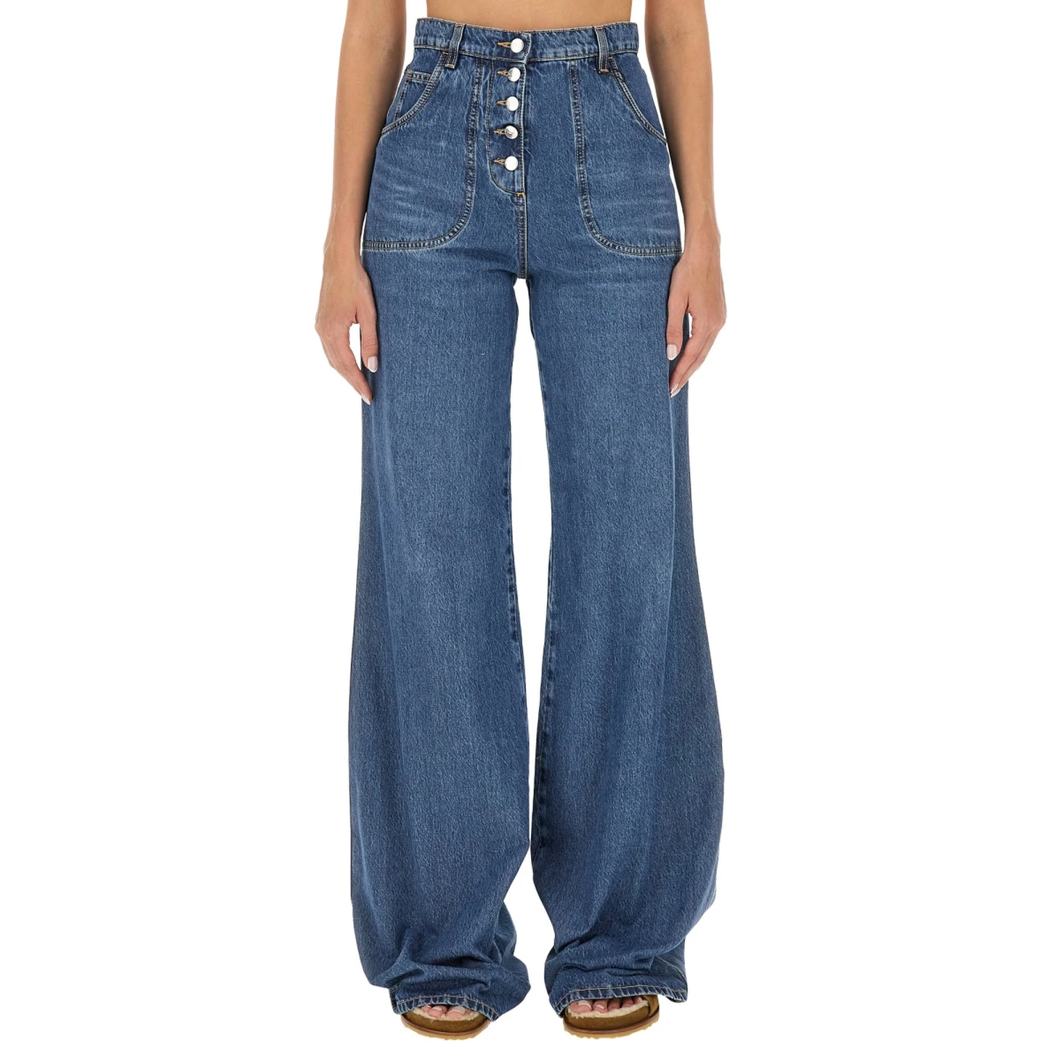 JEANS WITH FOLIAGE POCKETS