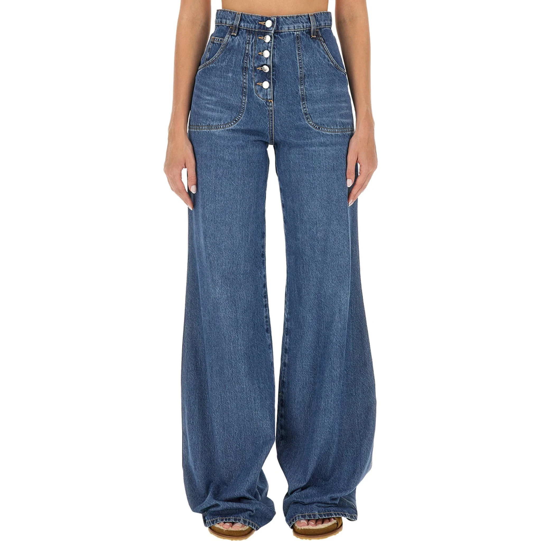 JEANS WITH FOLIAGE POCKETS