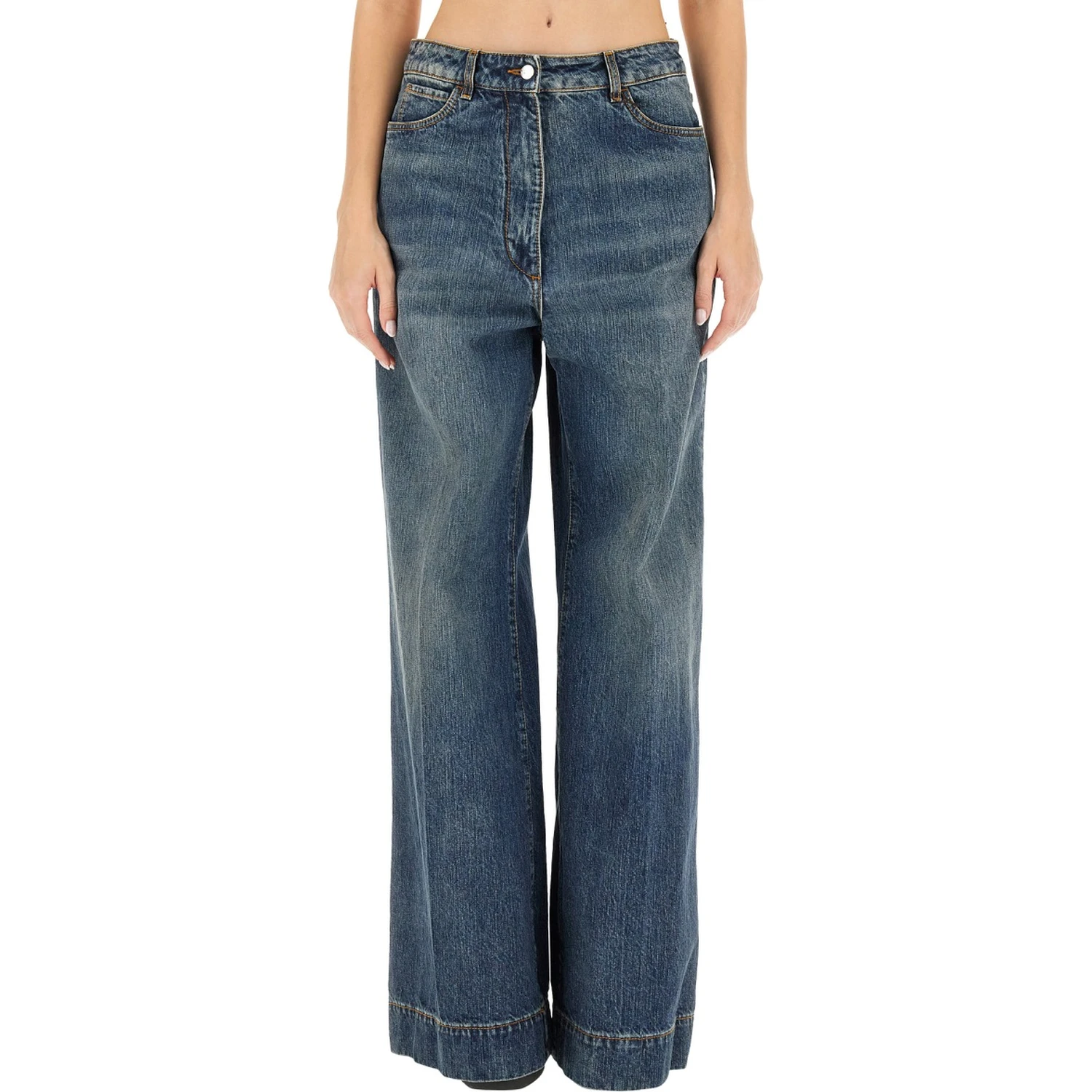 JEANS WITH EMBROIDERED PEGASUS