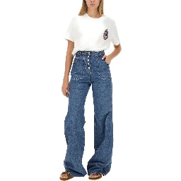 JEANS WITH FOLIAGE POCKETS