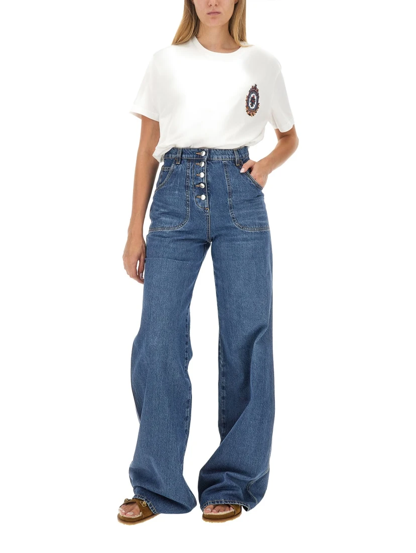 JEANS WITH FOLIAGE POCKETS