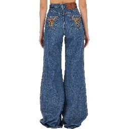 JEANS WITH FOLIAGE POCKETS