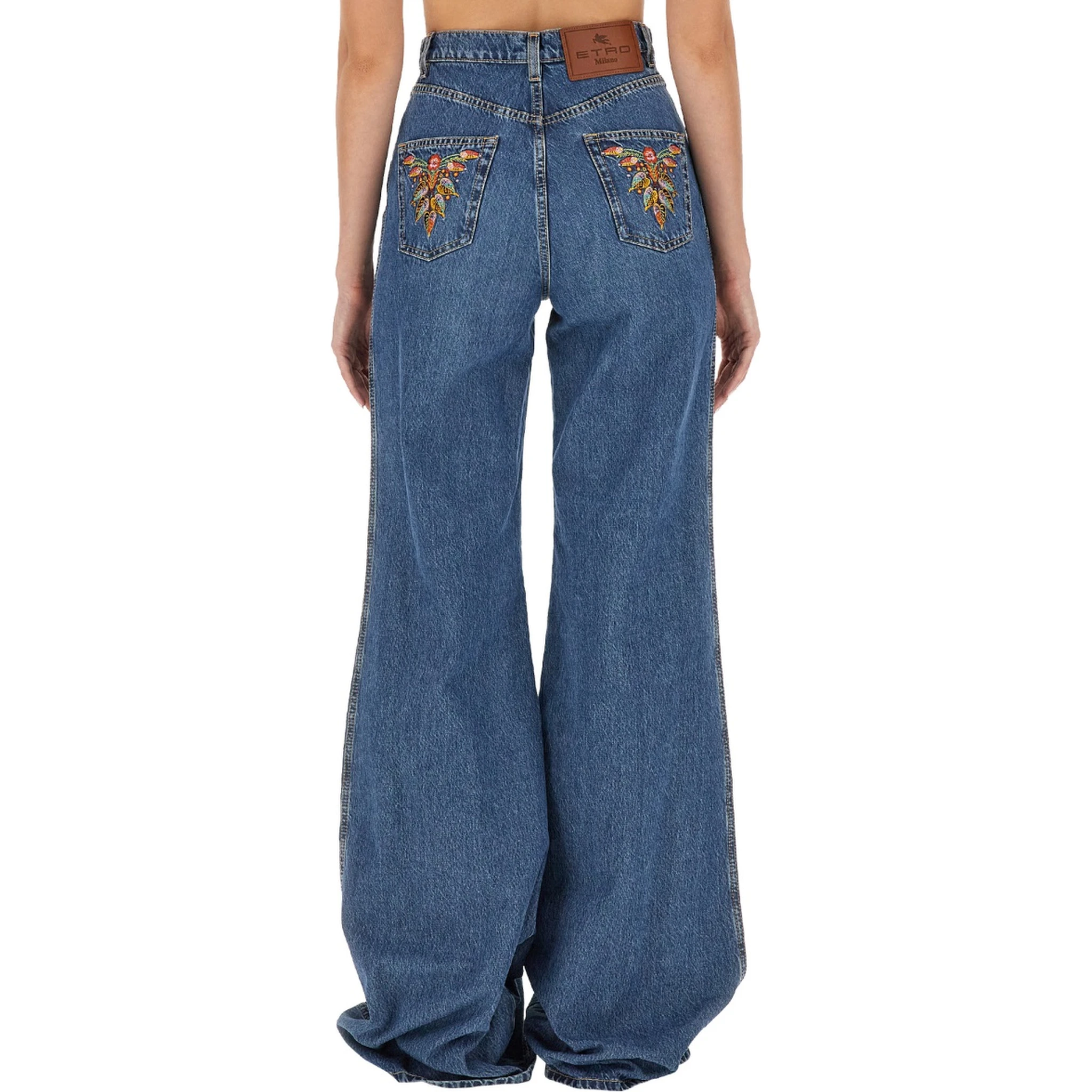 JEANS WITH FOLIAGE POCKETS
