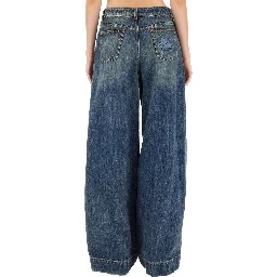 JEANS WITH EMBROIDERED PEGASUS