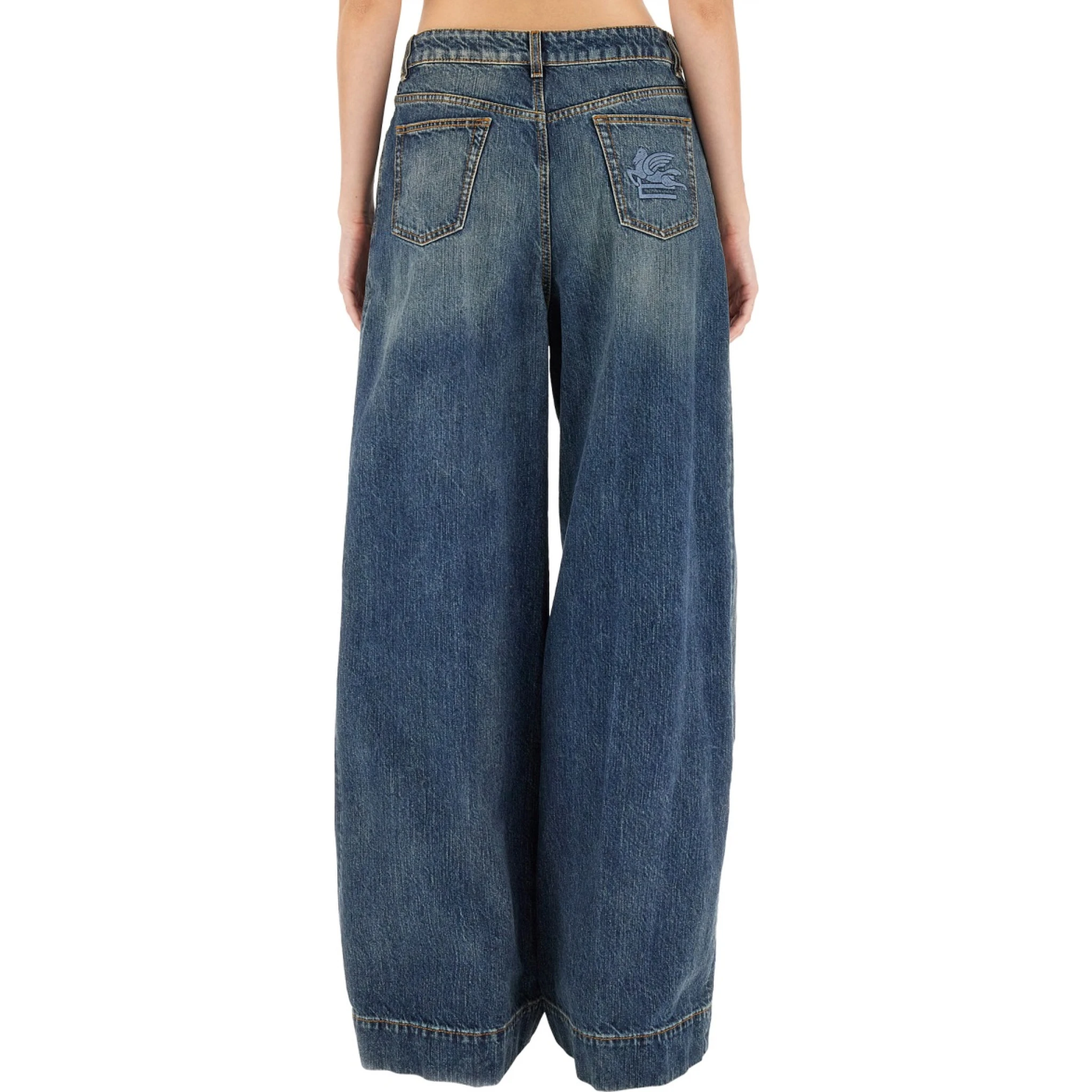 JEANS WITH EMBROIDERED PEGASUS