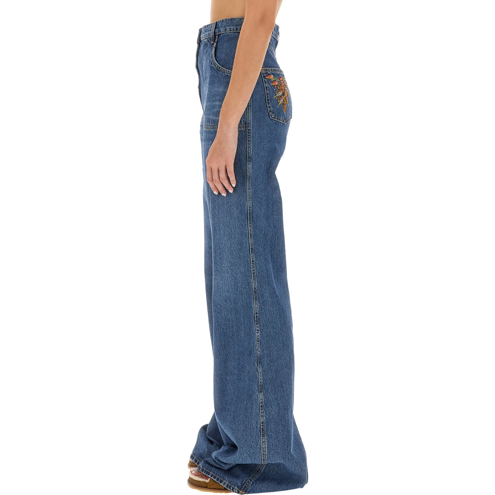 JEANS WITH FOLIAGE POCKETS