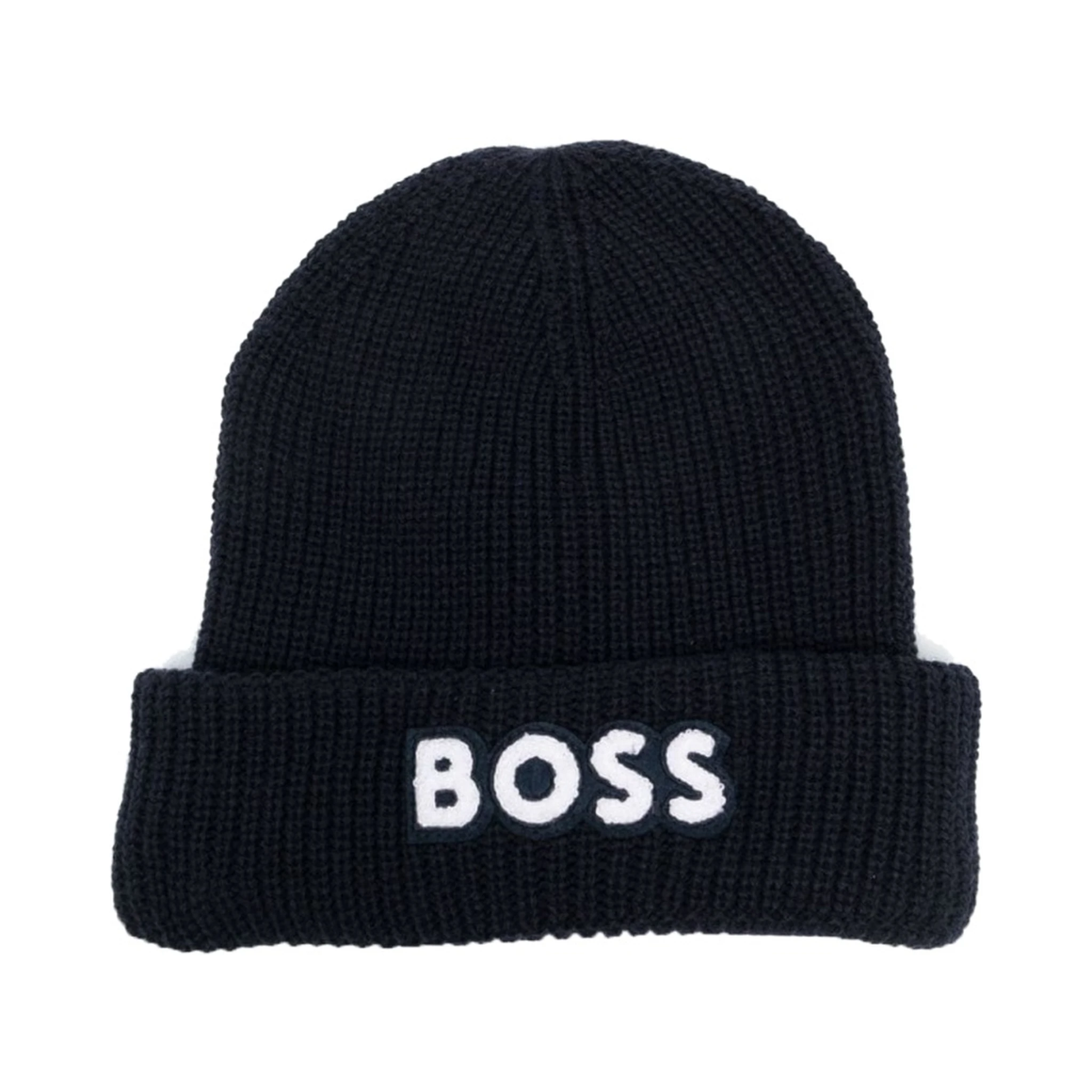 beanie with contrasting logo