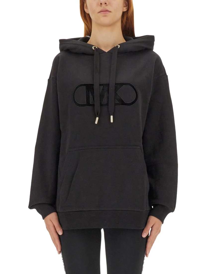 FLOCKED LOGO SWEATSHIRT