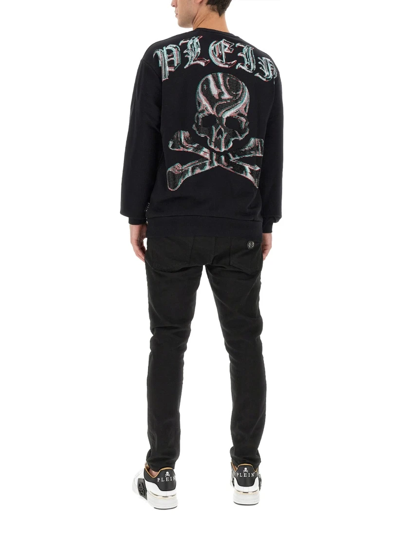 SWEATSHIRT WITH RHINESTONE LOGO