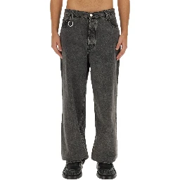 بنطلون جينز واسع الساق