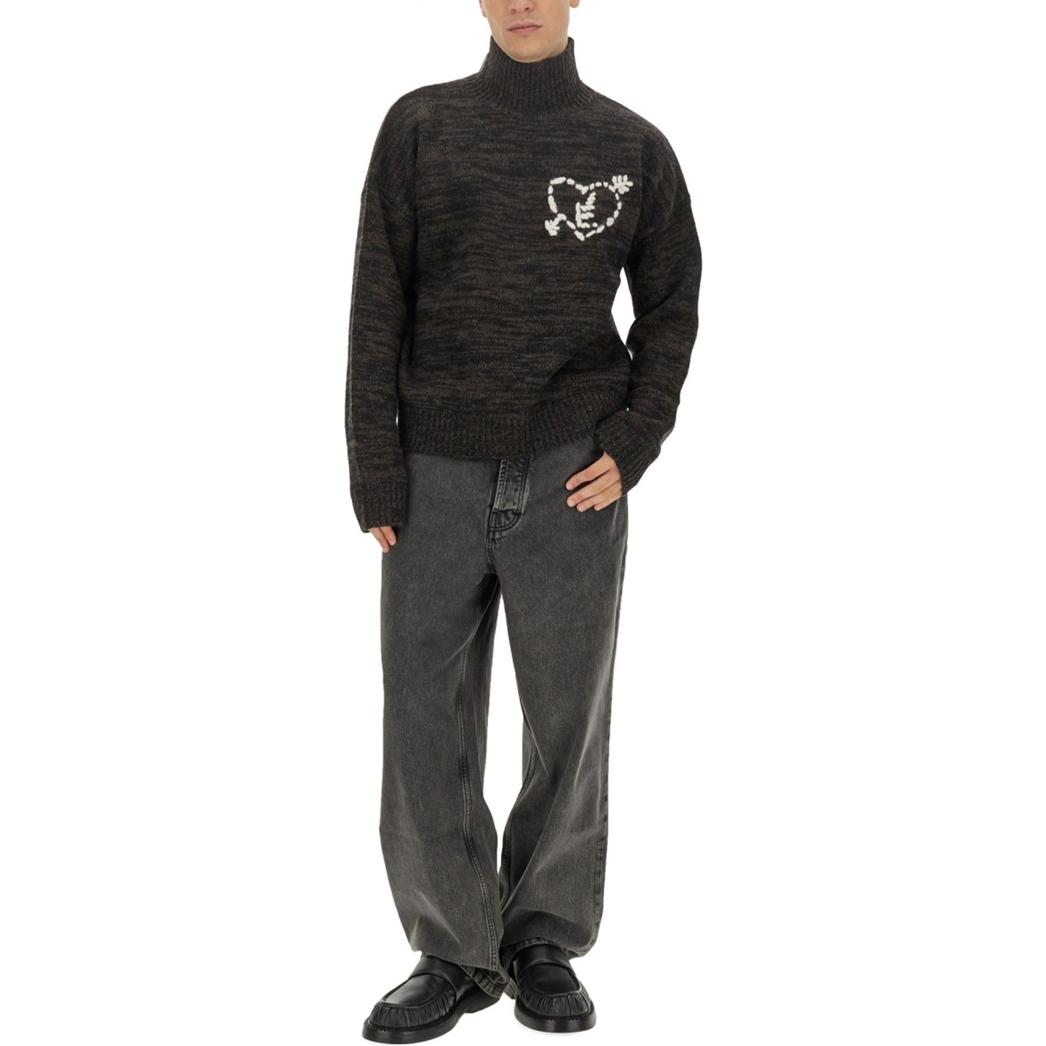 بنطلون جينز واسع الساق