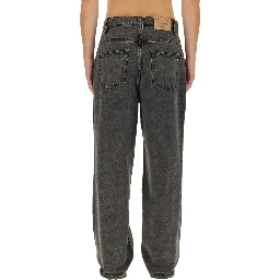 بنطلون جينز واسع الساق