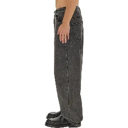 بنطلون جينز واسع الساق