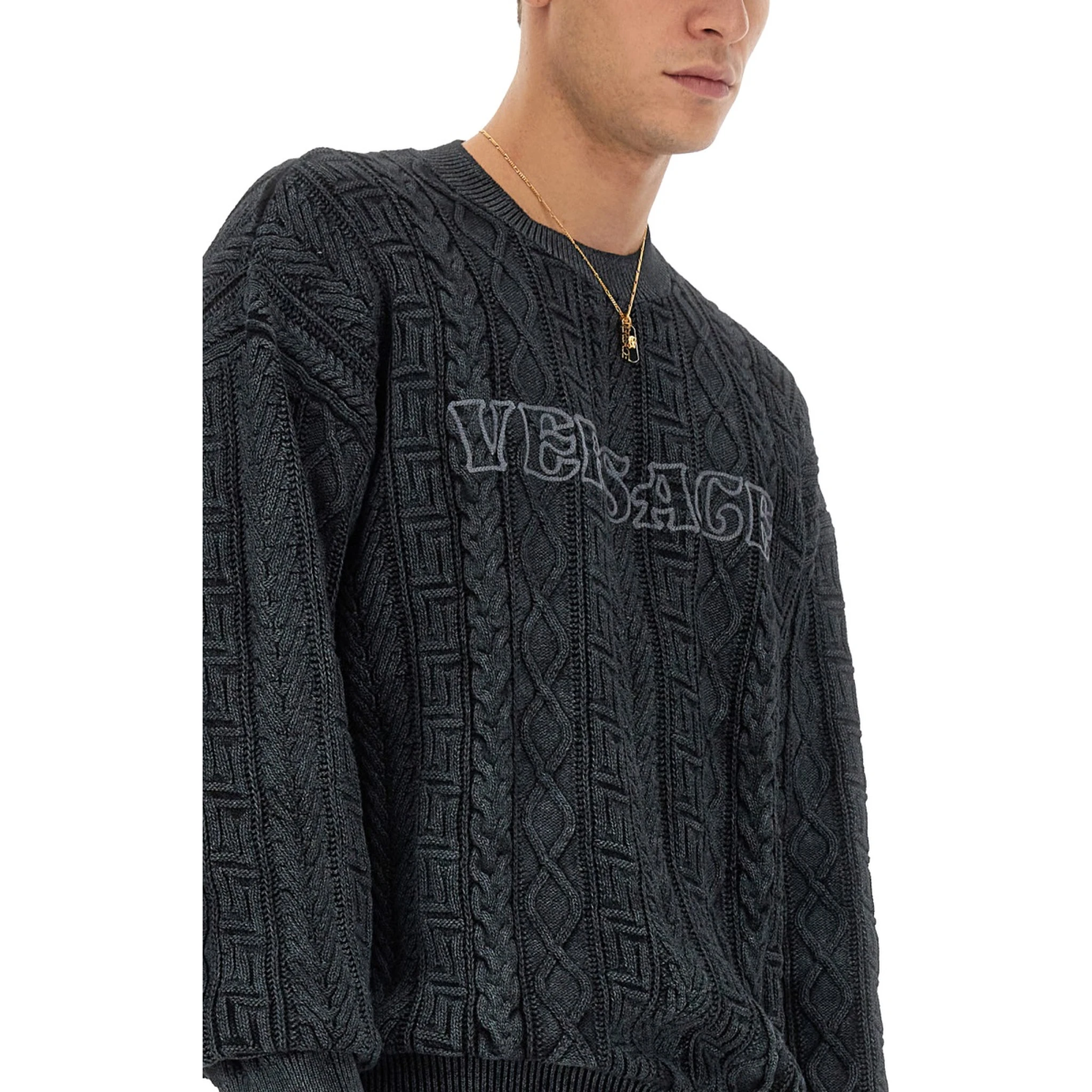 KNIT WITH GREEK BRAID WORK