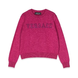 crew neck pullover with embroidered logo