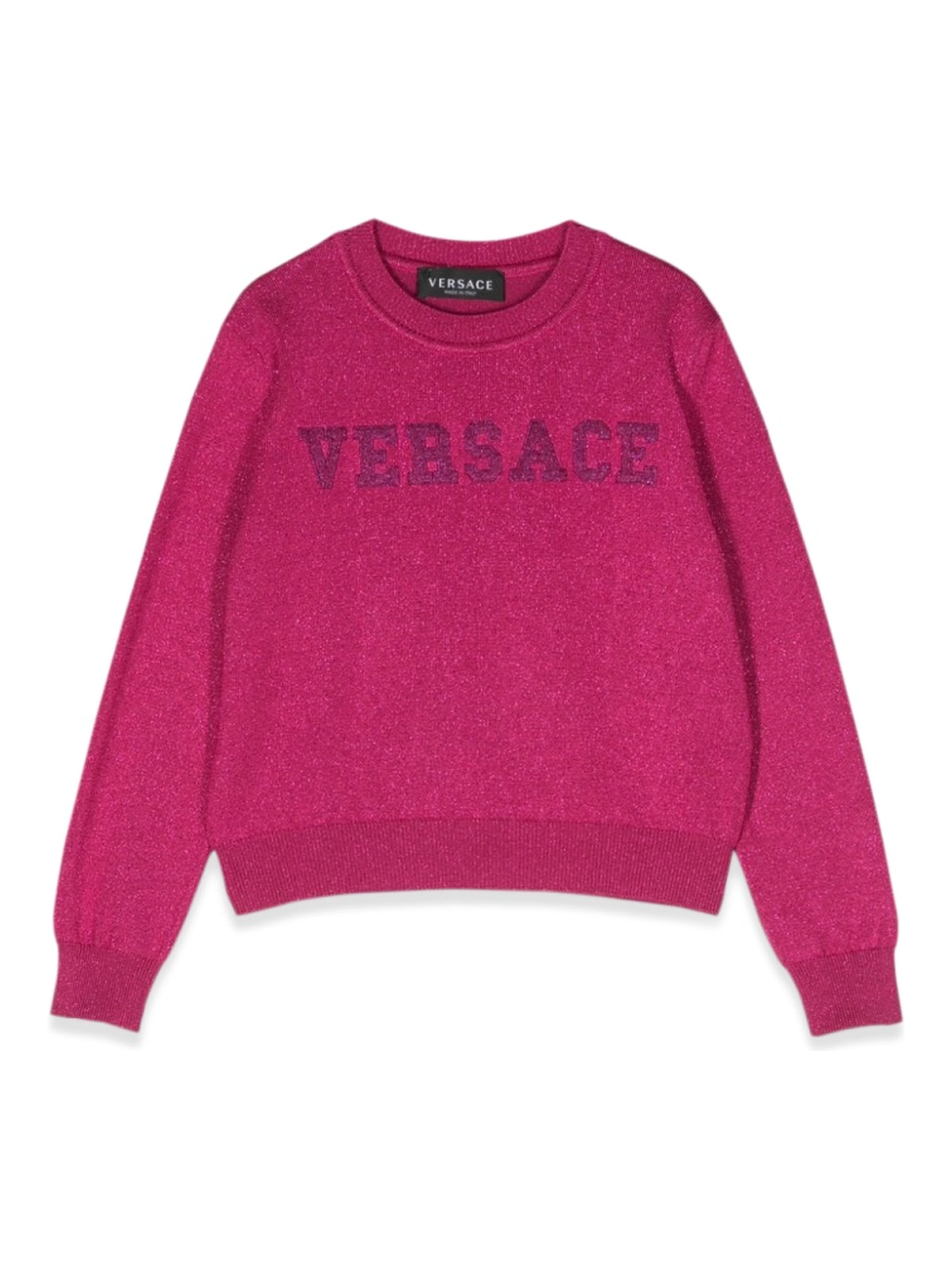 crew neck pullover with embroidered logo