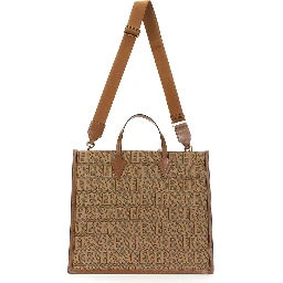 SHOPPER BAG WITH ALLOVER LOGO