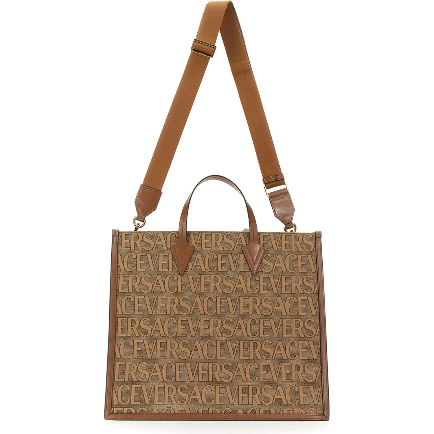 SHOPPER BAG WITH ALLOVER LOGO