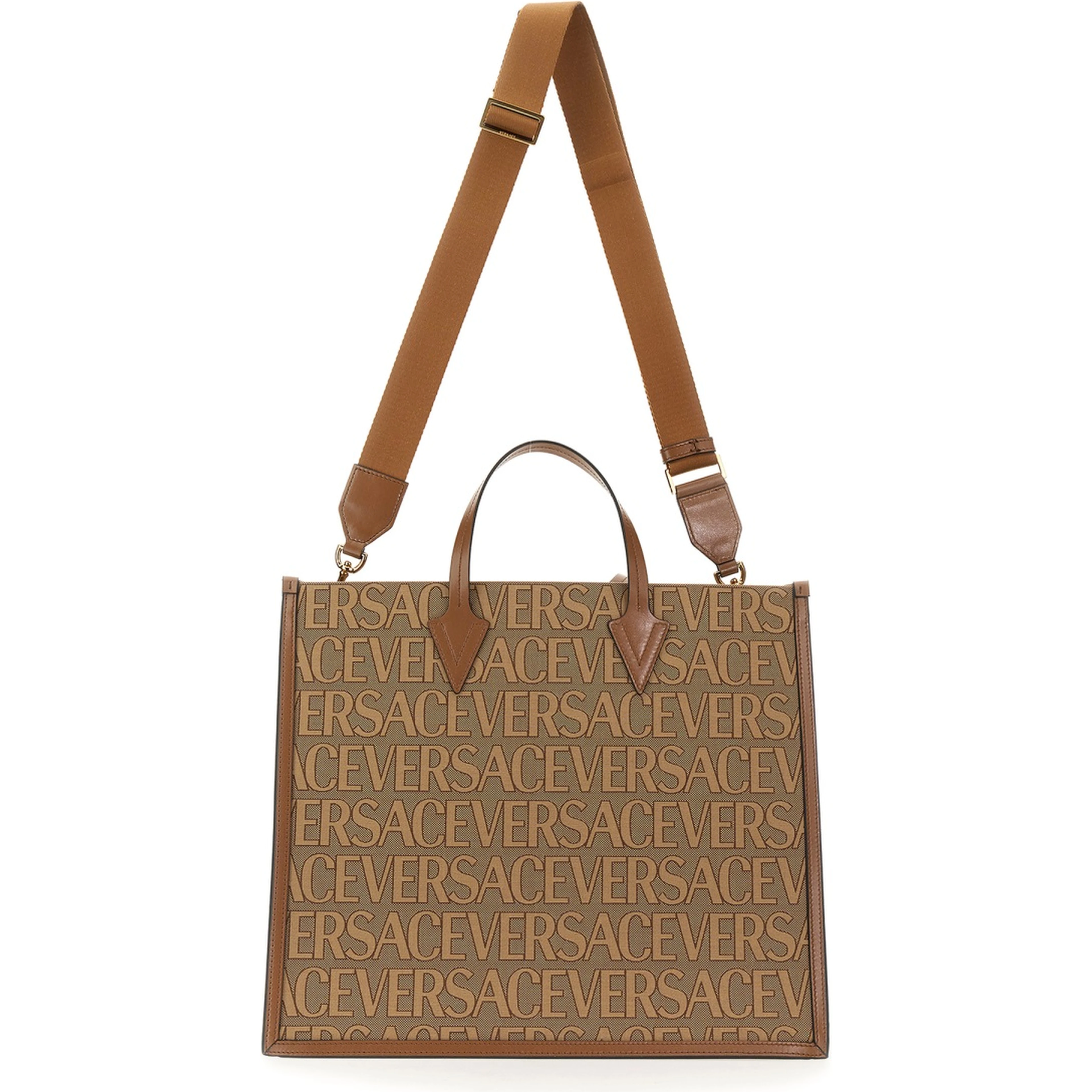 SHOPPER BAG WITH ALLOVER LOGO