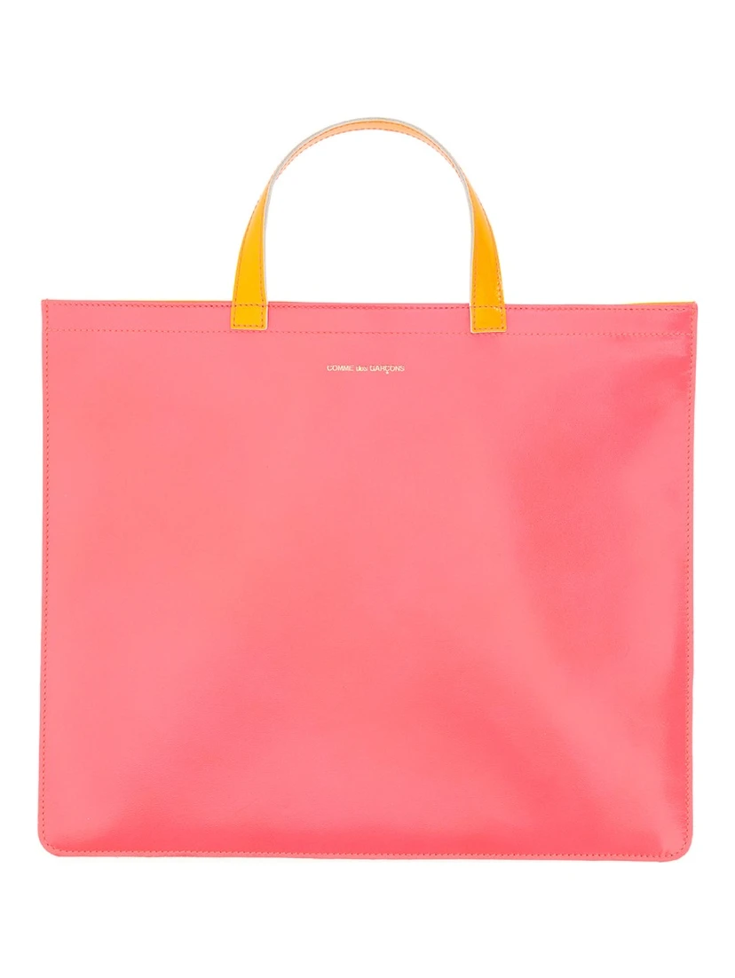 SUPER FLUO LEATHER TOTE BAG