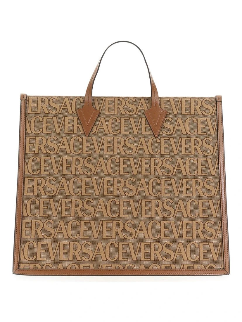 SHOPPER BAG WITH ALLOVER LOGO