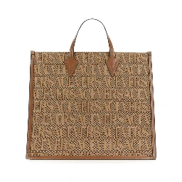 SHOPPER BAG WITH ALLOVER LOGO