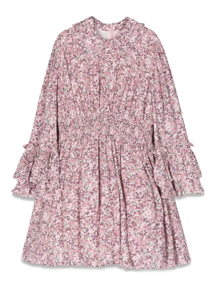 dress with ruffled collar and sleeves