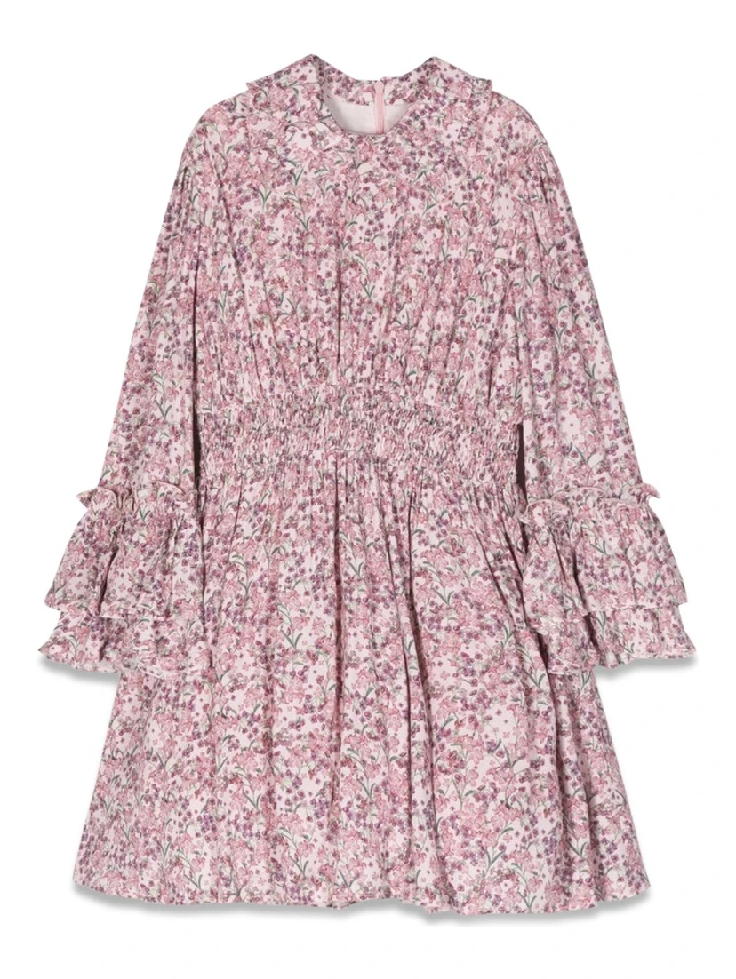 dress with ruffled collar and sleeves