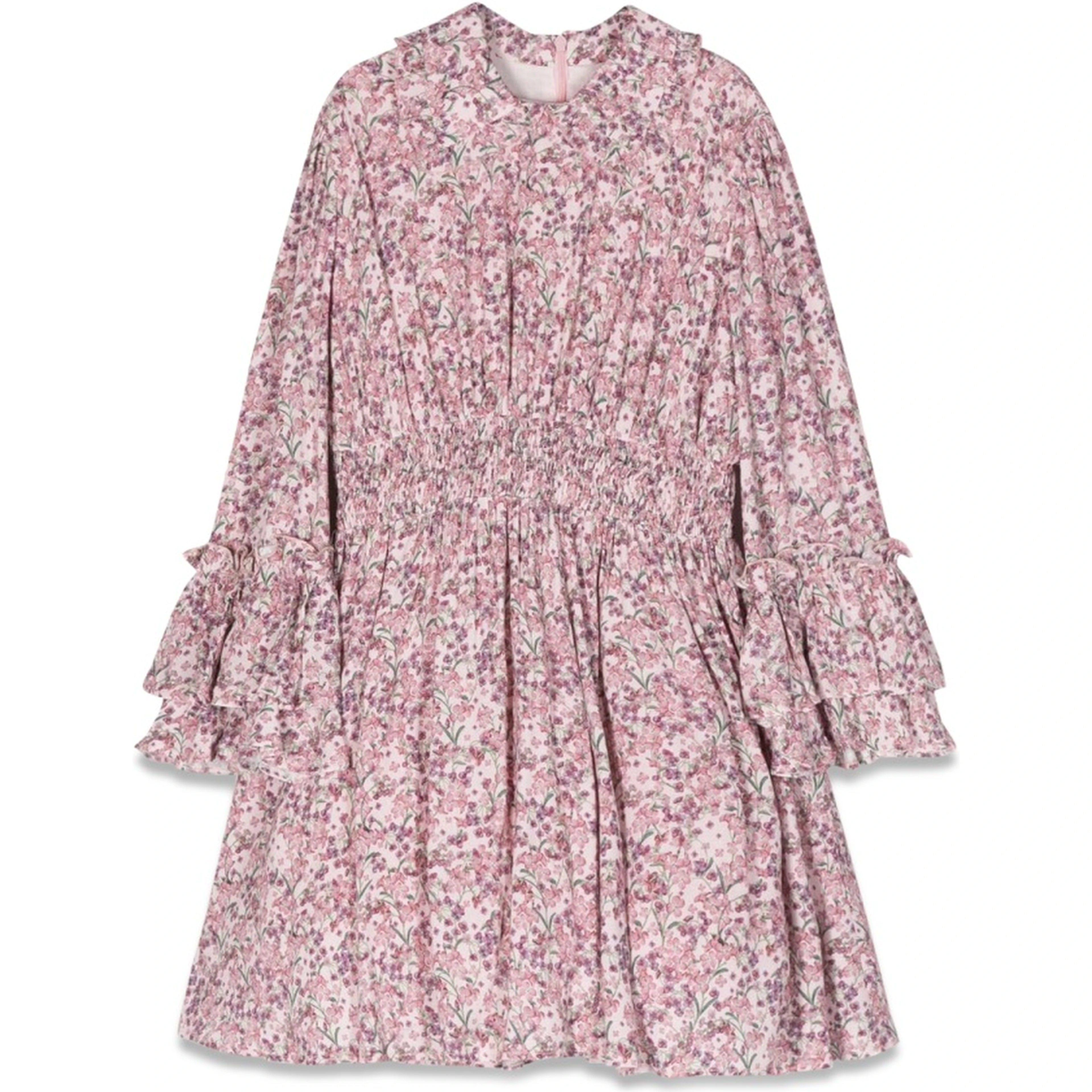 dress with ruffled collar and sleeves