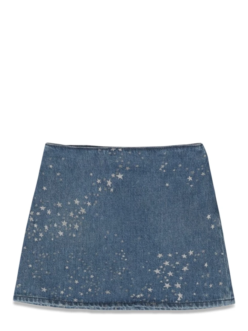 glitter denim skirt